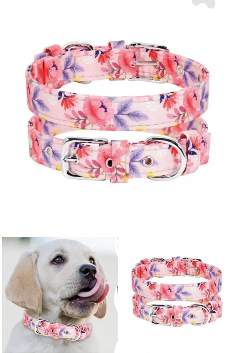 Collar floreado rosa