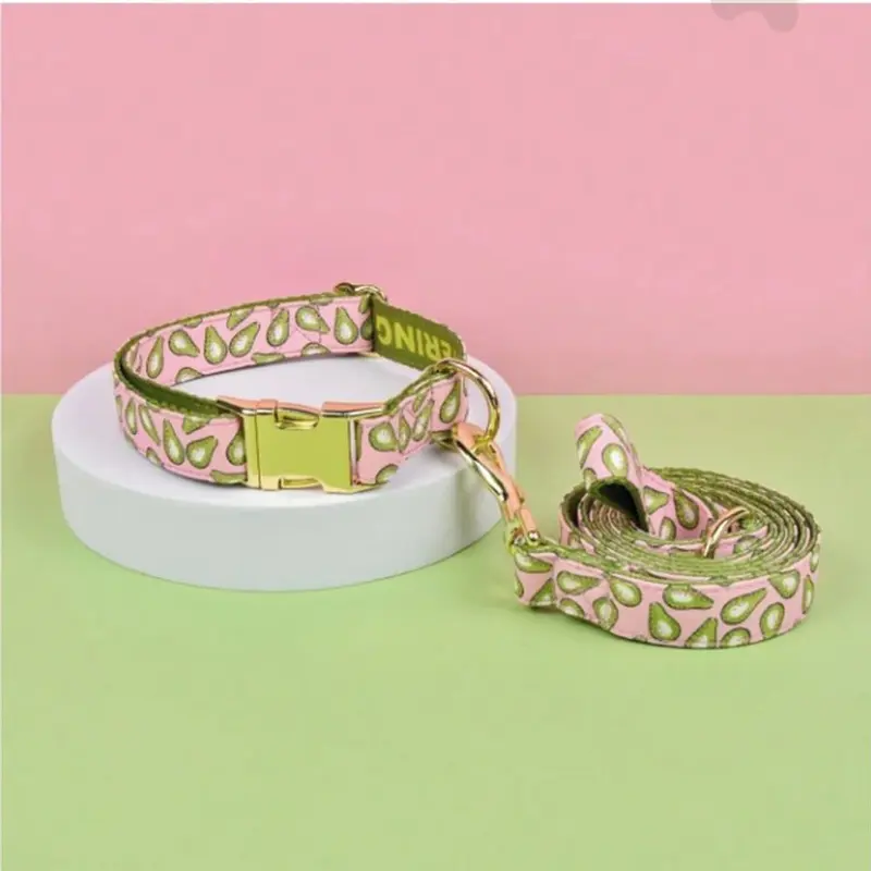 Juego de collar con correa - Aguacate