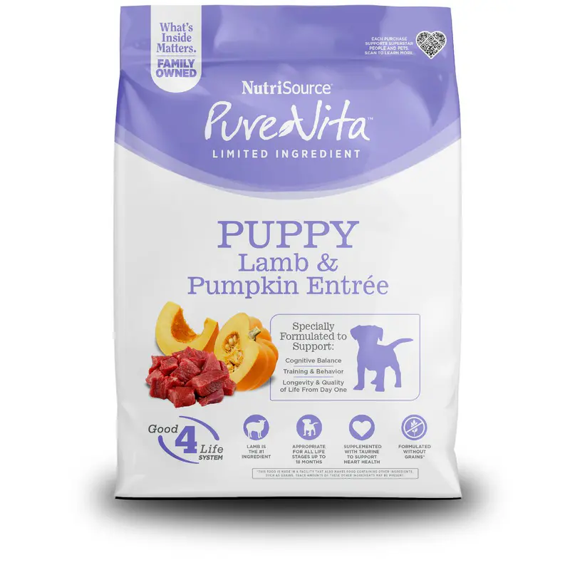PureVita Grain Free Cachorro Cordero y Calabaza 25 lb