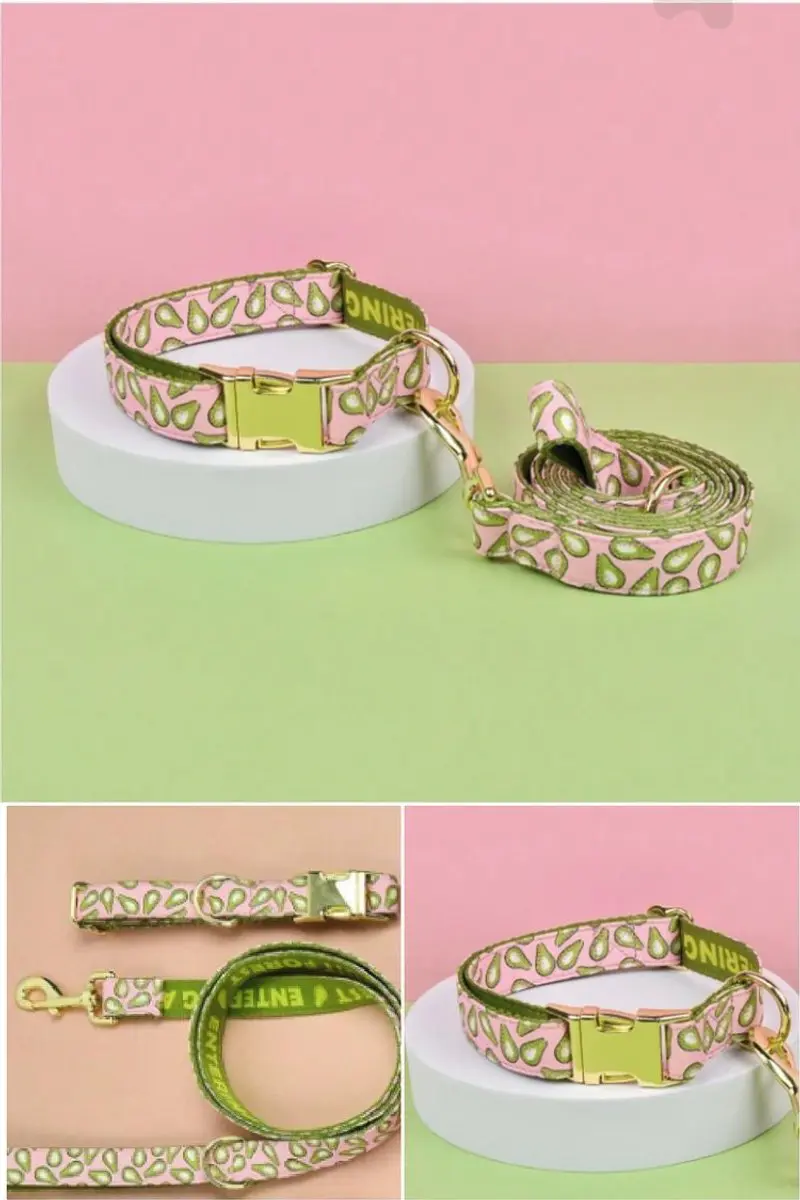 Juego de collar con correa - Aguacate