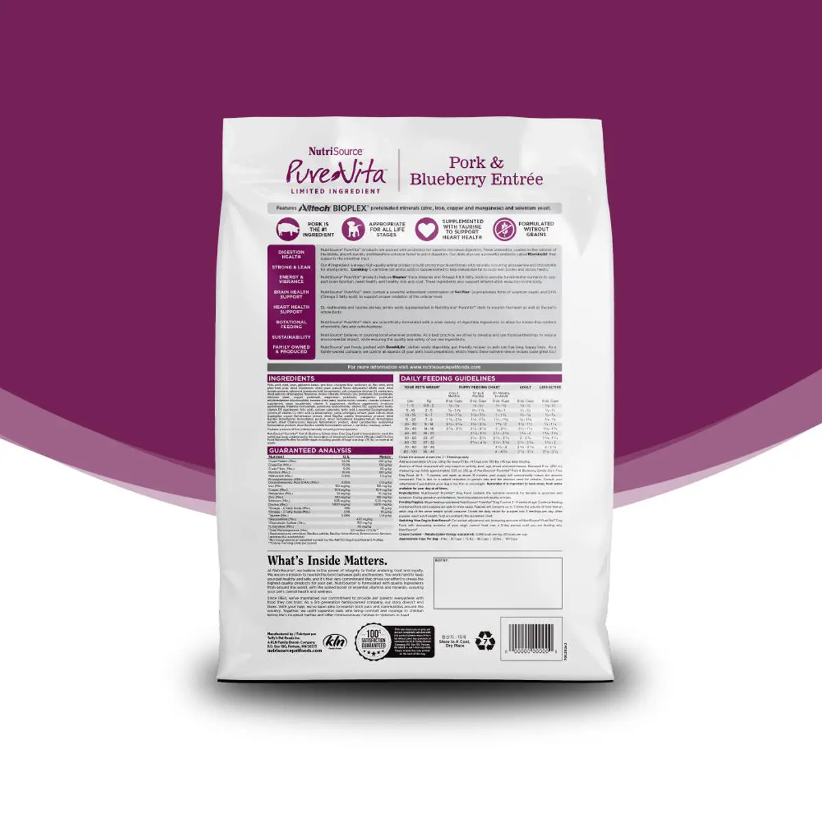 PureVita Grain Free Cerdo y Arándano Azul 25 lb